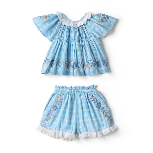 Tulip Vintage Blue Plaid Set