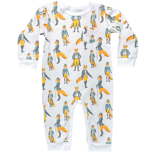 Formal Foxes Boys Long Sleeve Romper