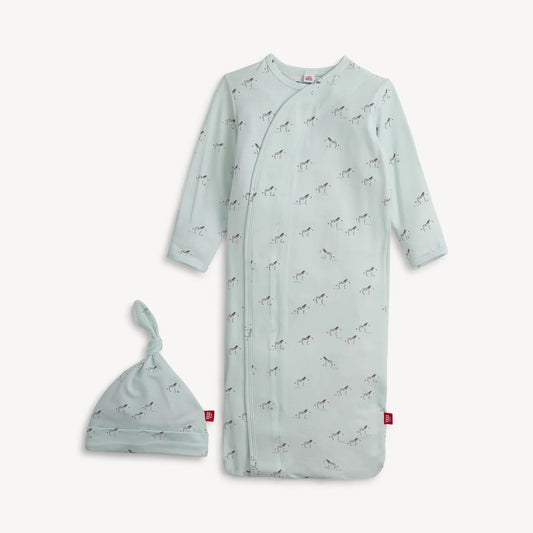 Teal Savannah Plains Modal Gown + Hat