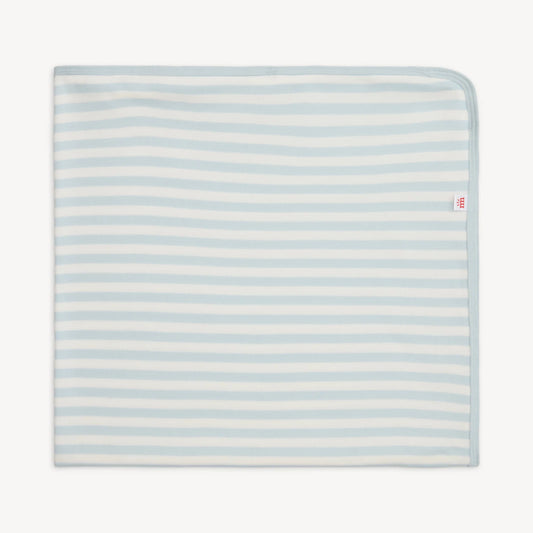 Blue Stripe Organic Cotton Baby Blanket