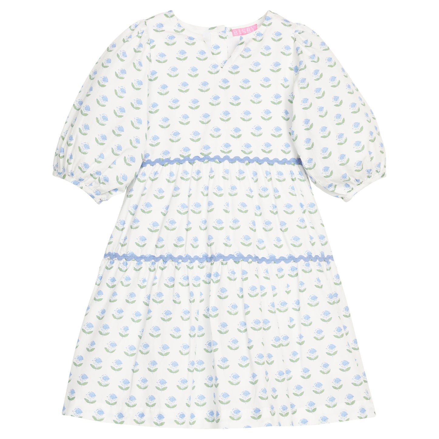 Blue Tulip Block Print Madaket Dress