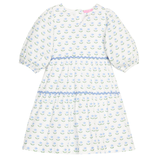 Blue Tulip Block Print Madaket Dress