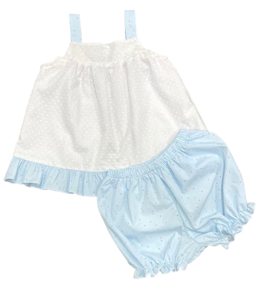 Blue Daisy Maggie Bloomer/Banded Set