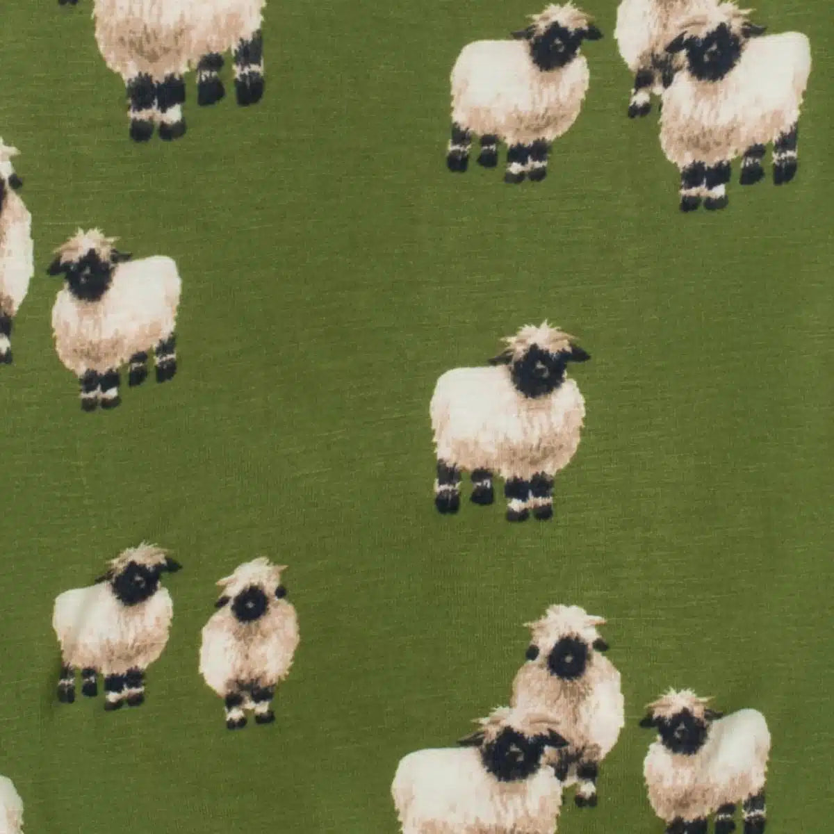 Valais Sheep Bamboo Zipper Footie w/ Ruffle