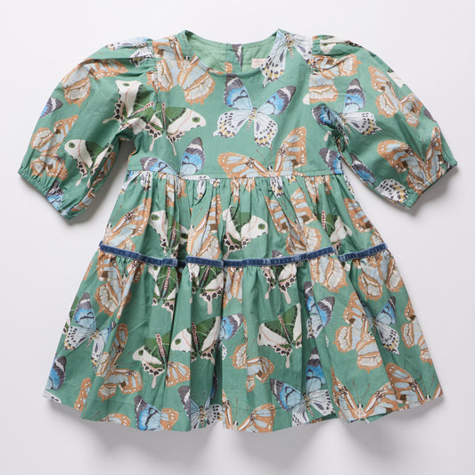 Maribelle Dress - Green Butterflies