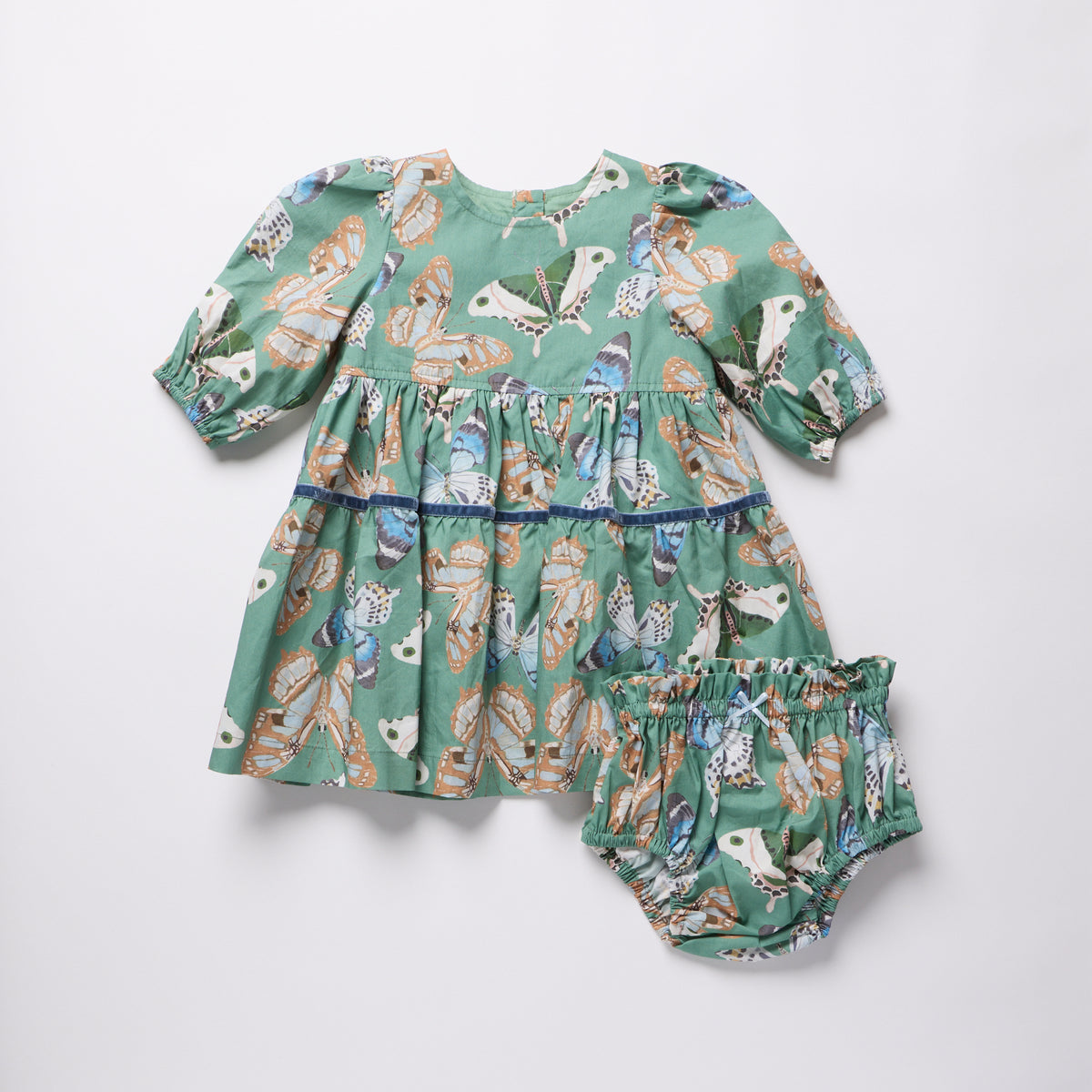 Maribelle Dress Set - Green Butterflies