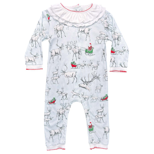 Reindeer in Training Playsuit with Ruffle Collar