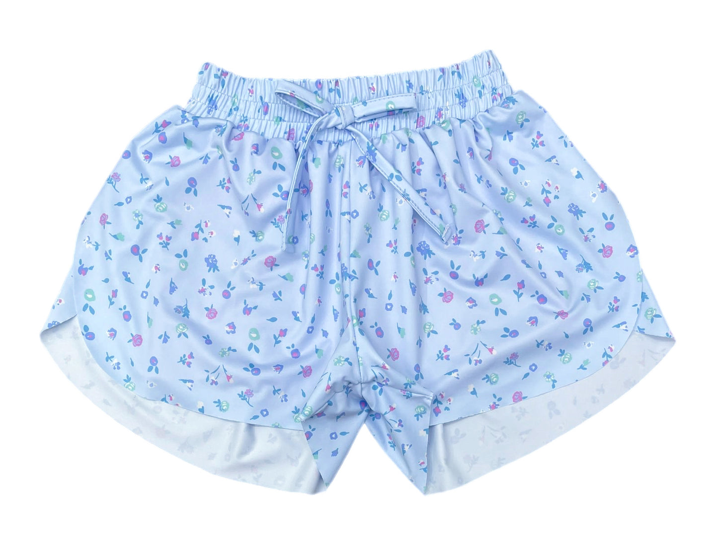 Blue Floral Butterfly Shorts