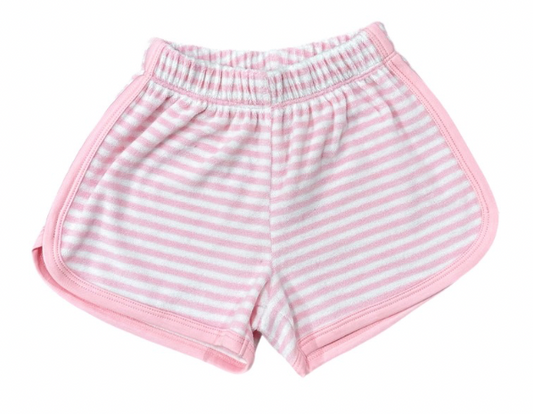 Light Pink Stripe Terrycloth Shorts