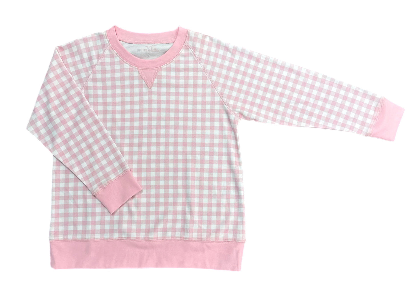 Sidney Sweatshirt PInk Gingham-PREORDER