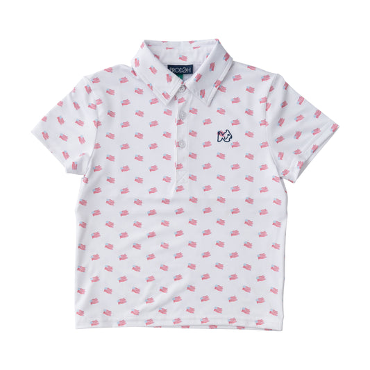 Pro Performance Polo American Flag