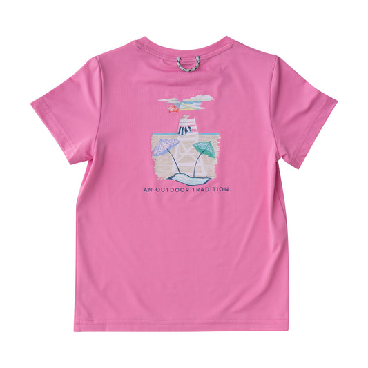 Girls Pro Performance Short Sleeve Fishing T-Shirt Fuchsia Pink