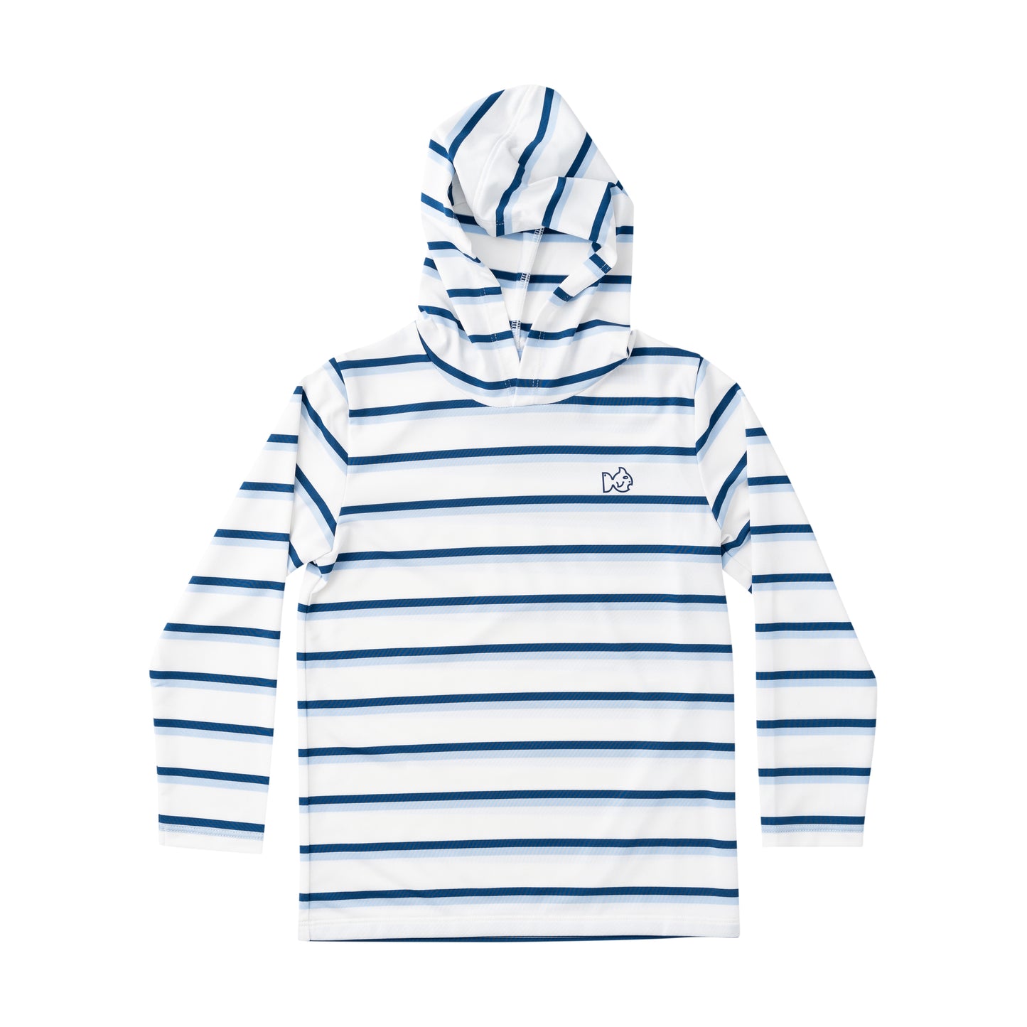 Windsurfer Navy Peony Stripe Pro Performance Hoodie T-Shirt