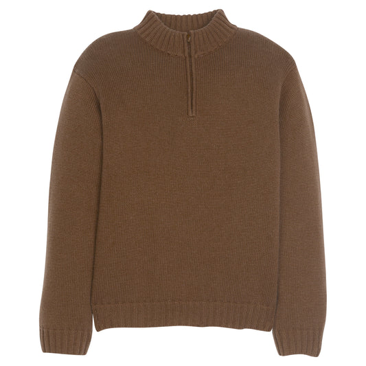 Quarter Zip Sweater Brown