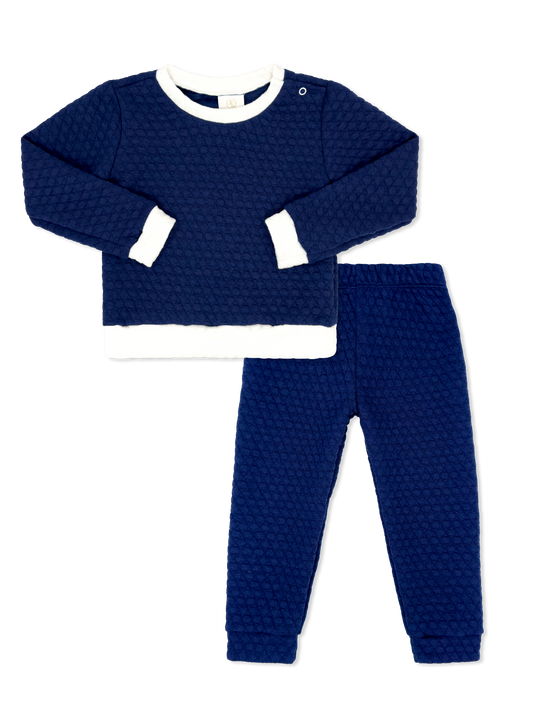 Quincy Quilted Play Set Navy/White