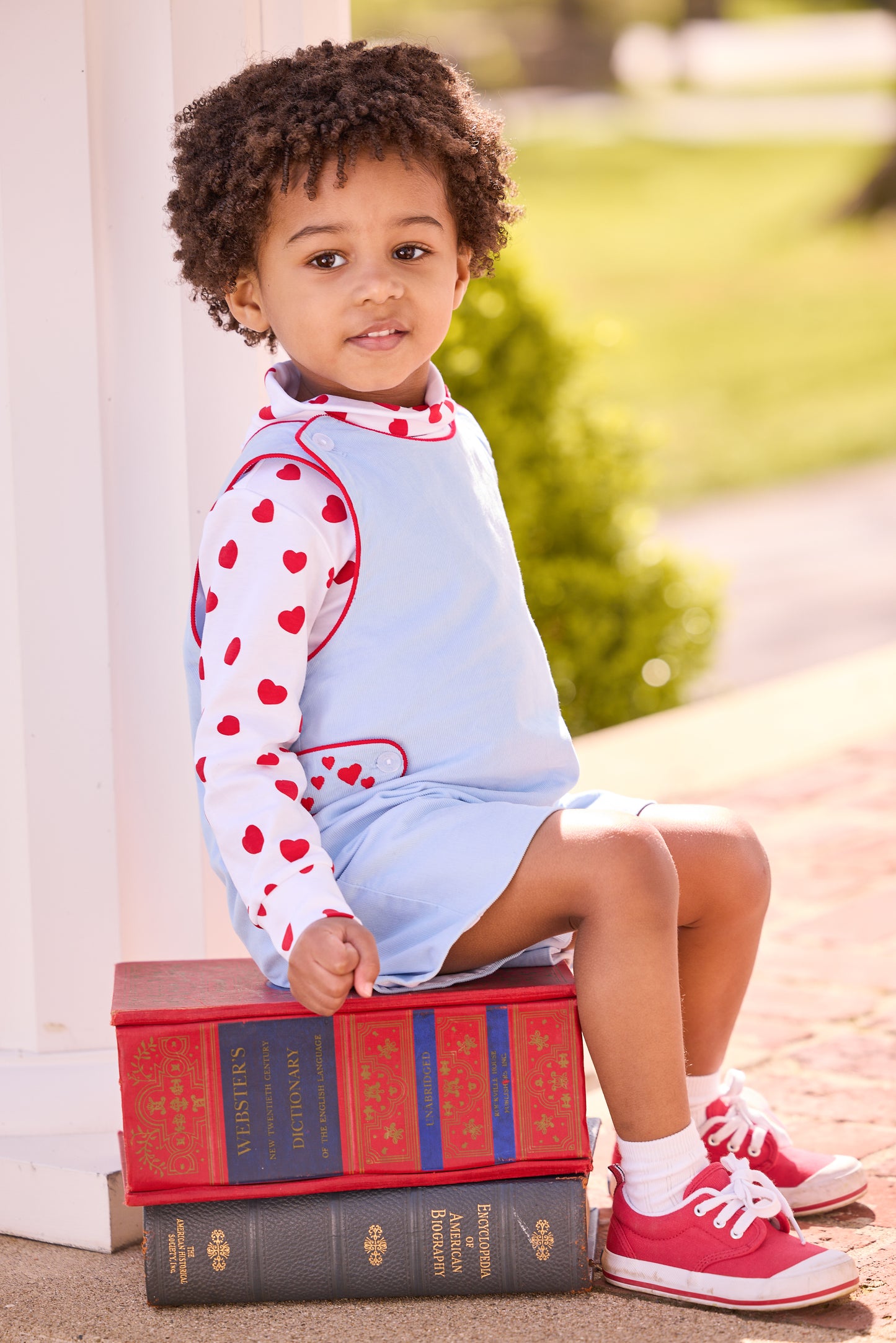 Blue Hearts Reversible Button Tab John John