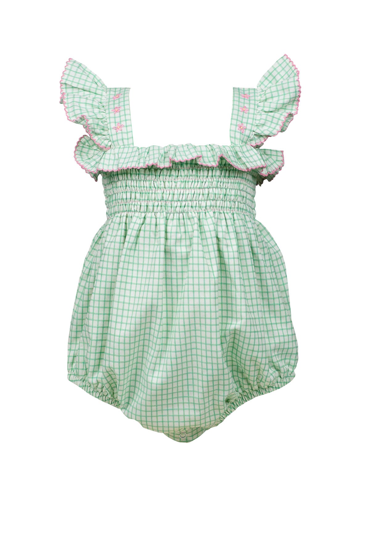 Rosemary Bubble Green & White Check