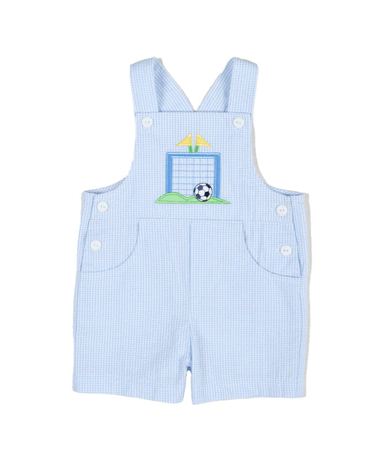 Check Seersucker Shortall With Soccer Goal