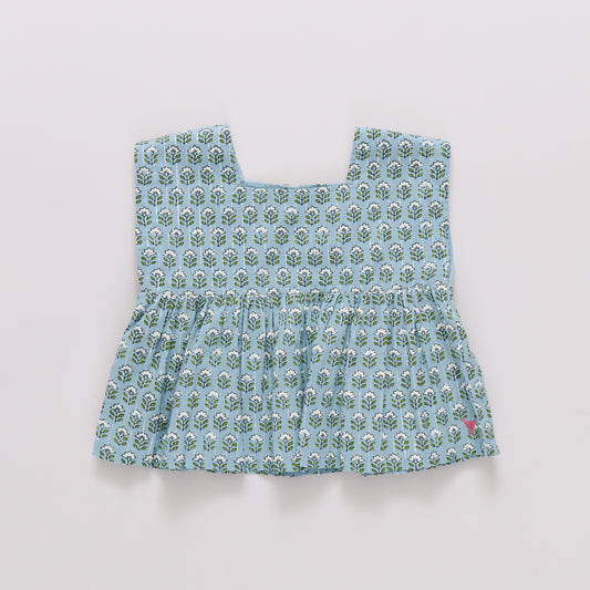 Blue Prairie Block Print Kamari Top