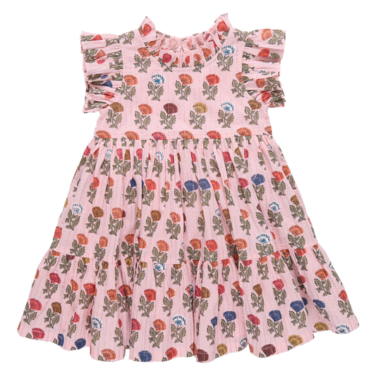 Jennifer Dress Multi Flower Drop