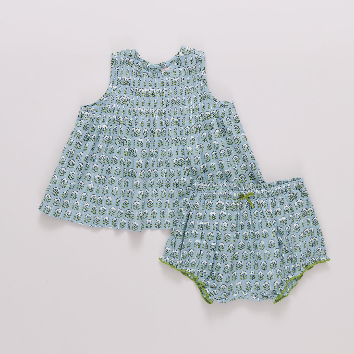 Blue Prairie Block Print Jaipur 2-Piece Set