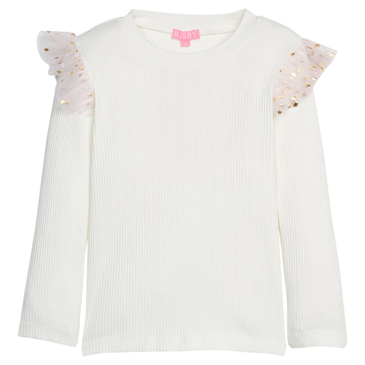 Sadie Top Pink and Gold Sparkle Stars
