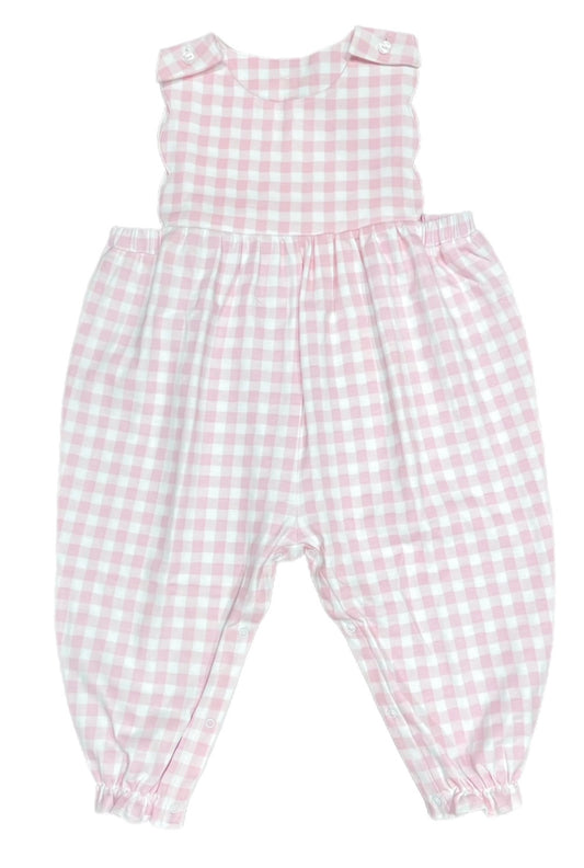 Savannah Scalloped Longall Pink Gingham-PREORDER