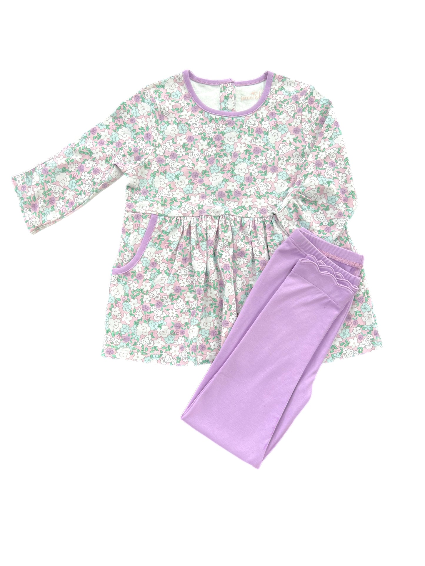 Saylor Pima Knit Legging Set Lavender Floral