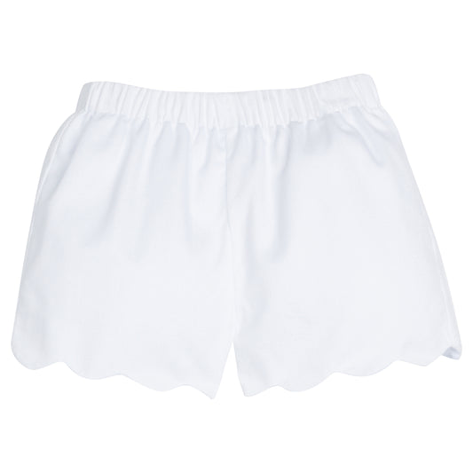 White Twill Scallop Short