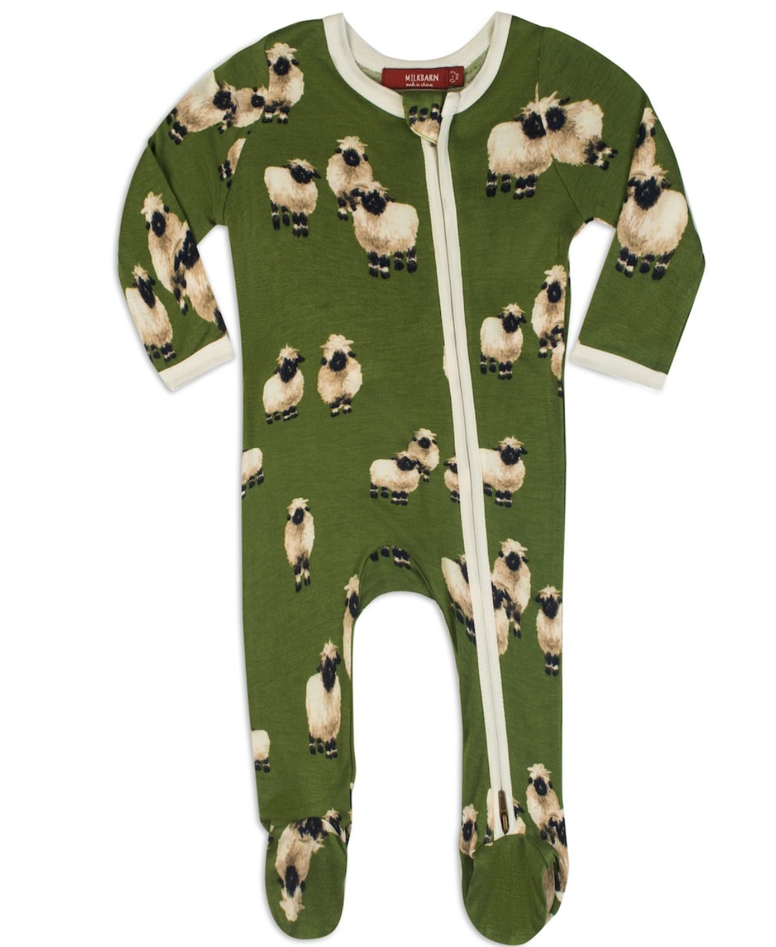 Valais Sheep Bamboo Zipper Footed Romper