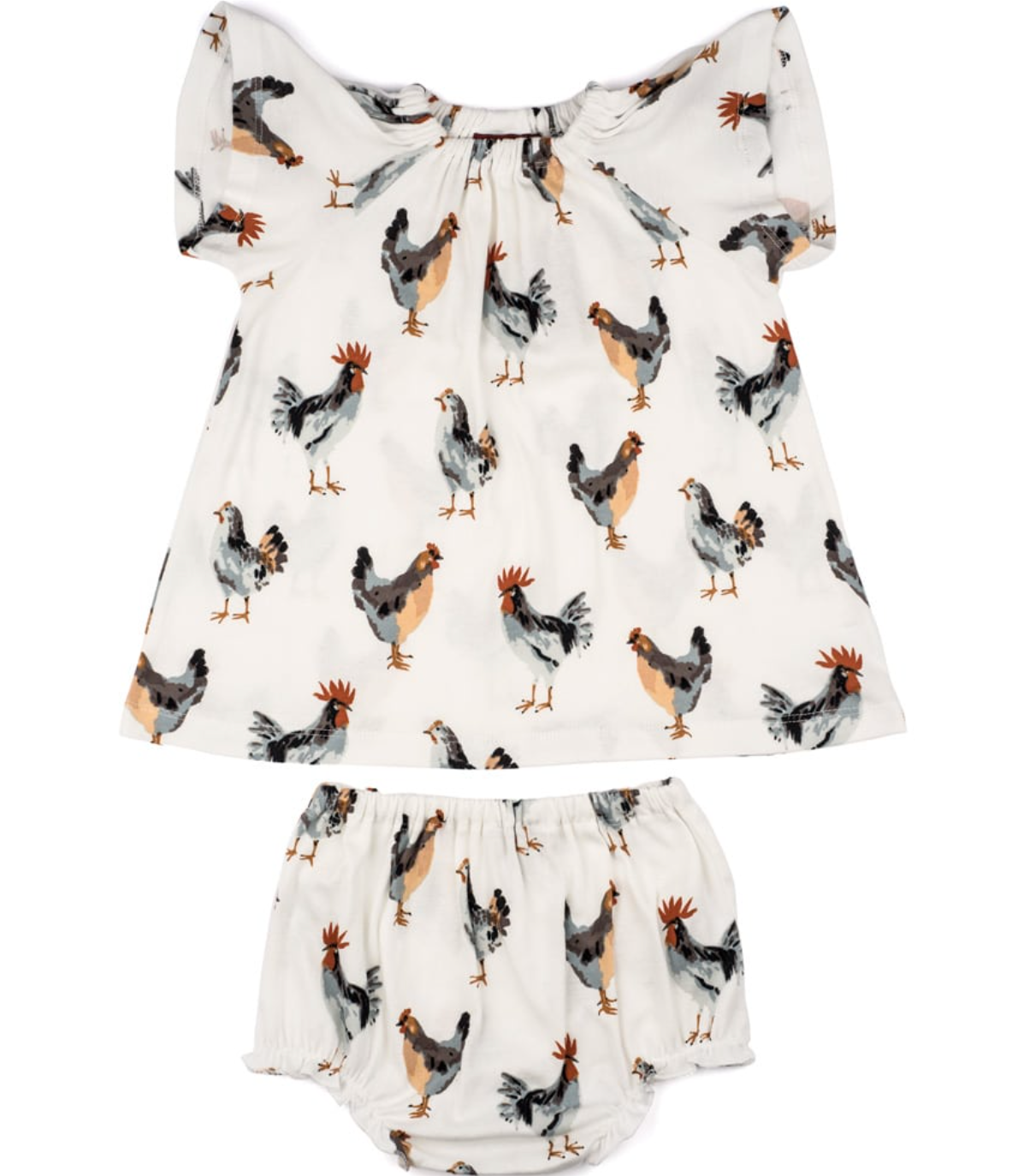 Chicken Organic Cotton Dress & Bloomer Set