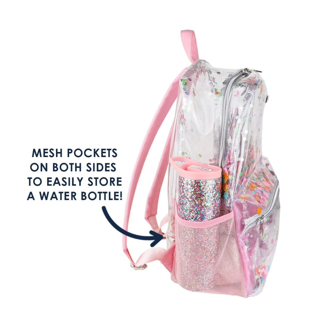 Flower Shop Confetti Clear Backpack