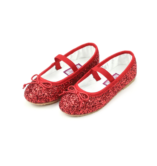 Victoria Sparkle Glitter Flat- Red