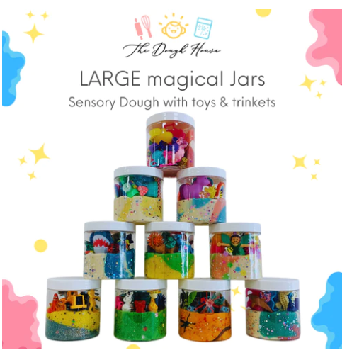 Large Magical Jar Sensory Dough - Garden