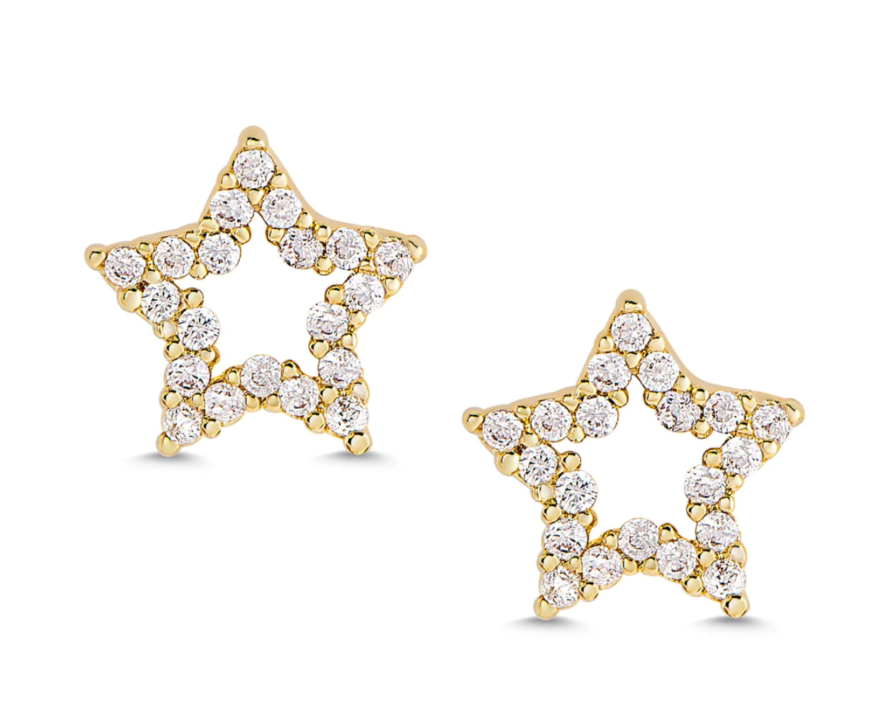 Open Star Stud Earrings