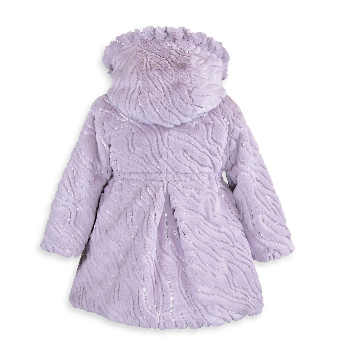 Ruffle Hood Coat Purple Rain