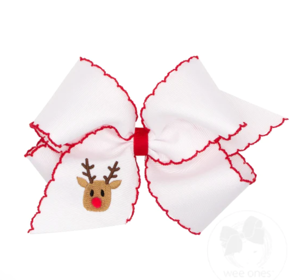 Christmas Holiday Embroidered King Bow