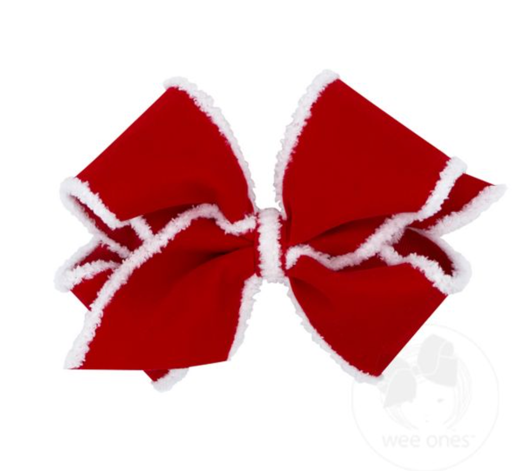 Red Velvet With Snowy Edge Bow