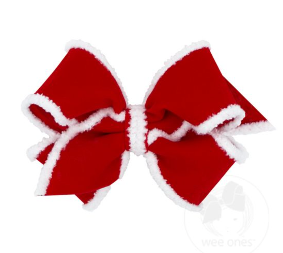 Red Velvet With Snowy Edge Bow