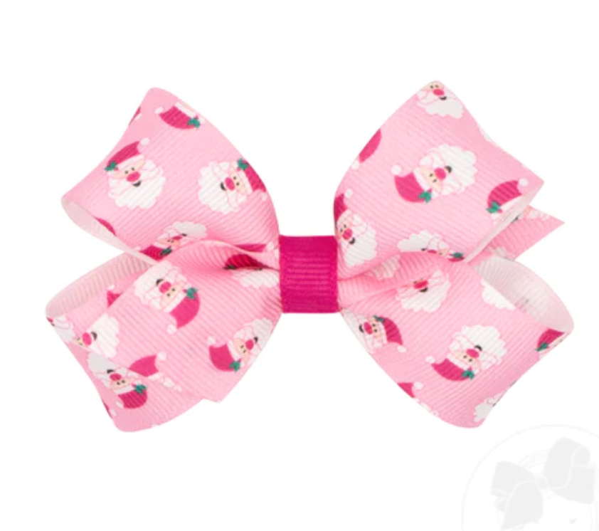 Christmas Holiday Printed Mini Bow
