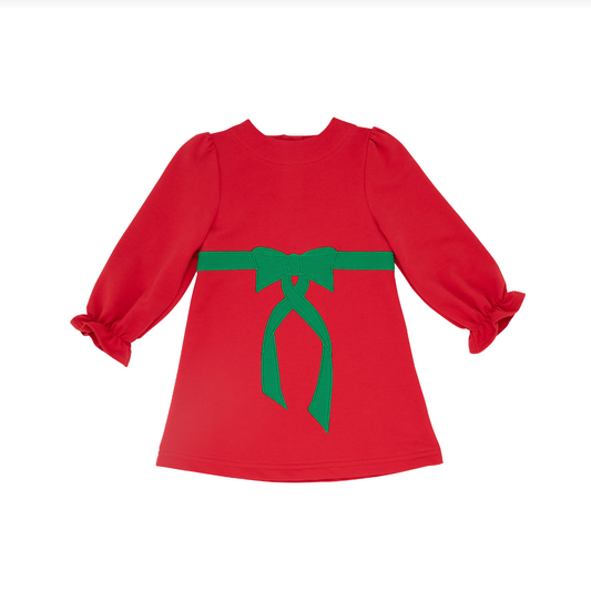 Eliza's Applique Dress Bow- Richmond Red/Kiawah Kelly Green