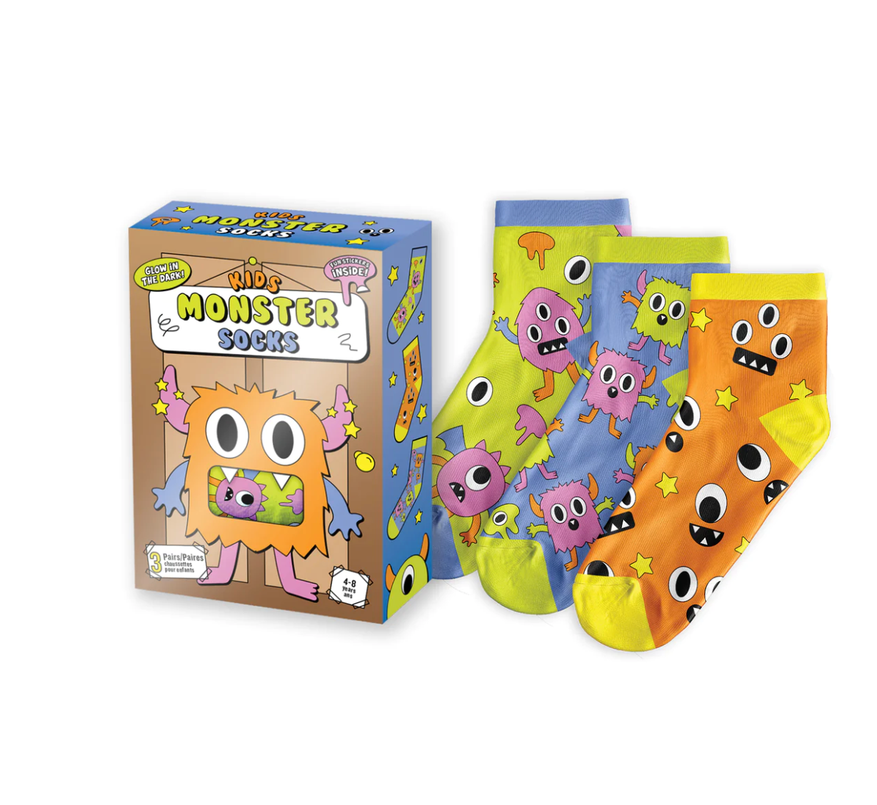 Kids 3-Pack Monster Socks