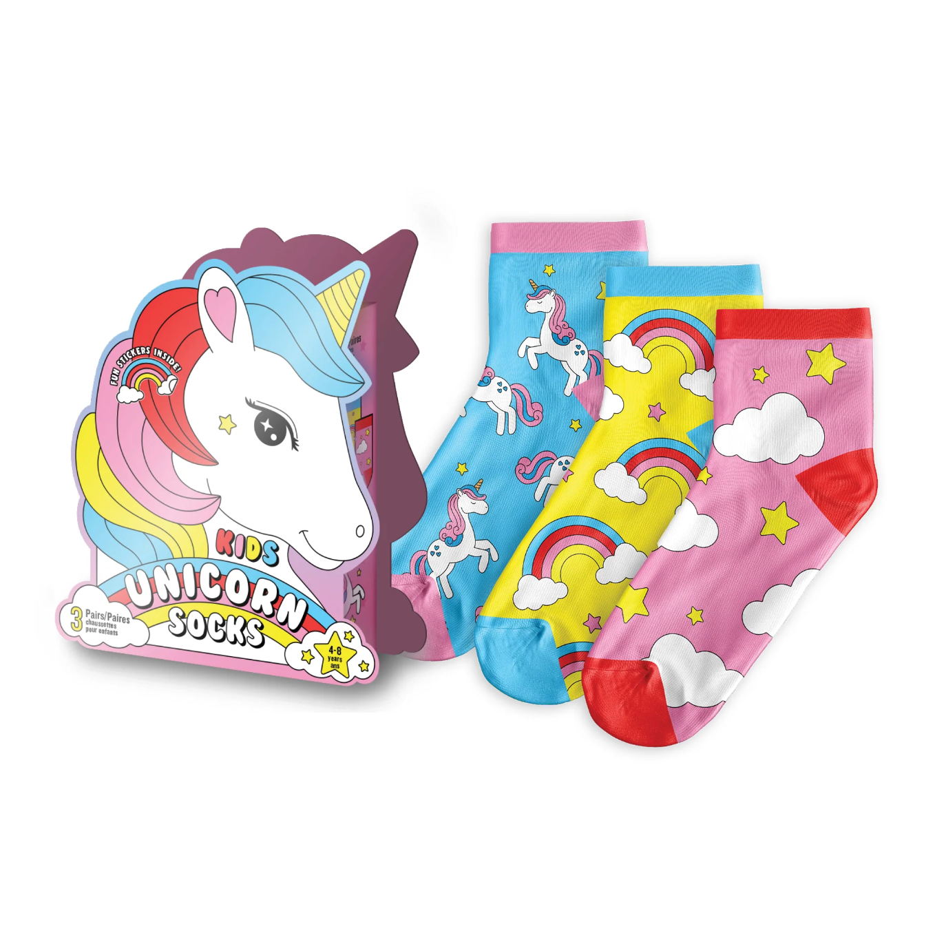 Kids 3-Pack Unicorn Socks