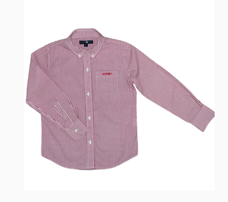 Bowen Button Down River Street Red