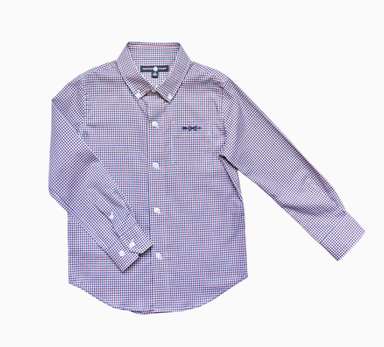 Bowen Arrow Button Down Patriot's Point Plaid