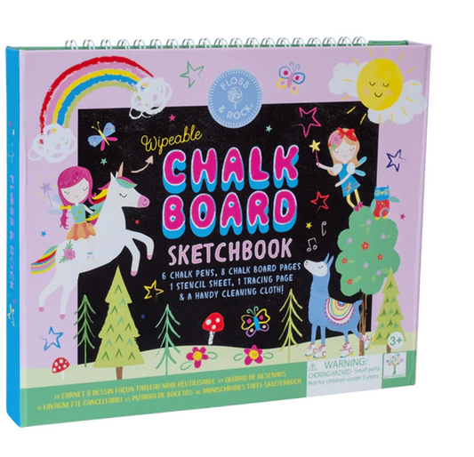 Wipeable Chalk Board Sketchbook: Rainbow Fairy