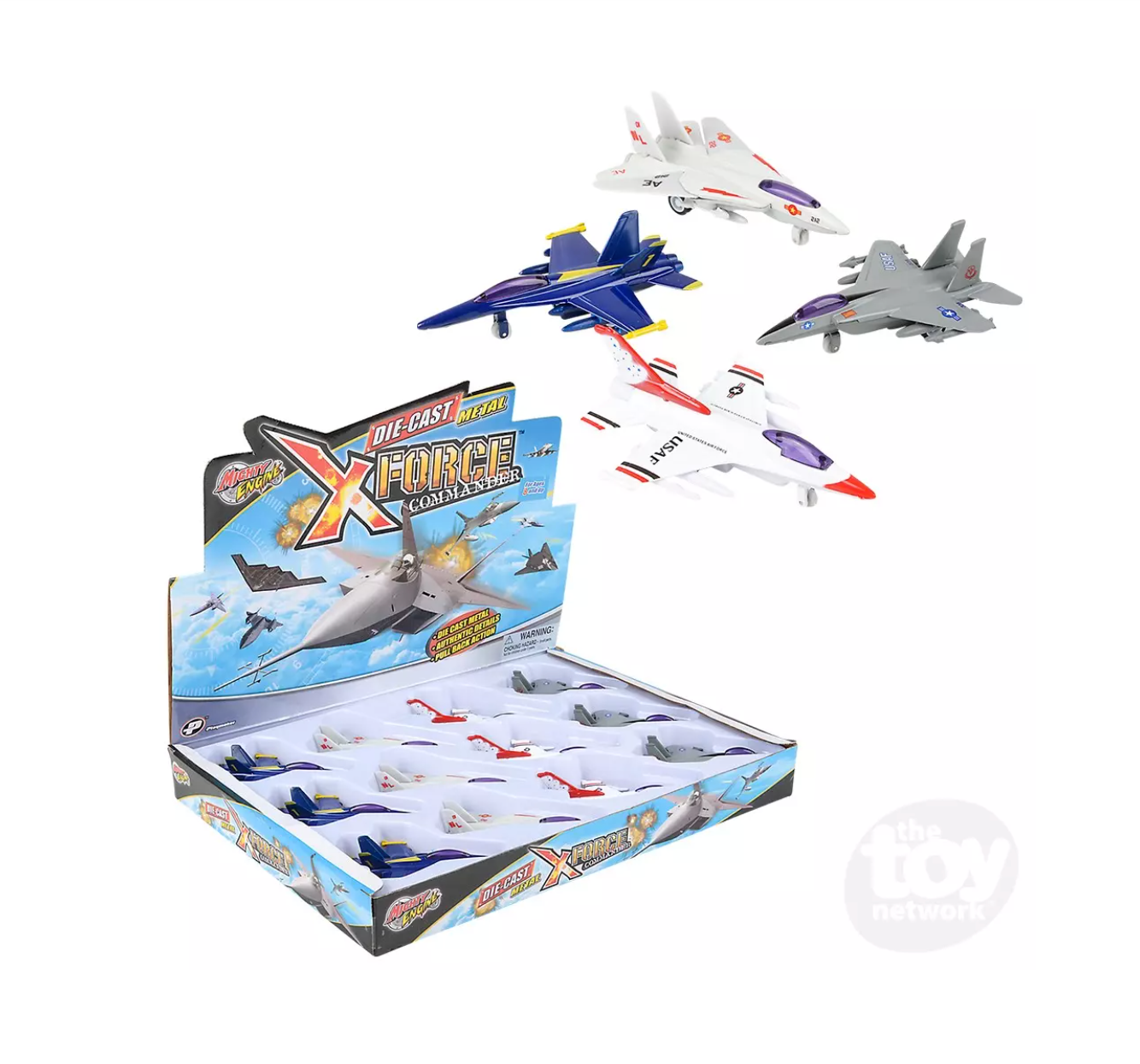 4" Die-Cast Pull Back Mini Fighter Jet