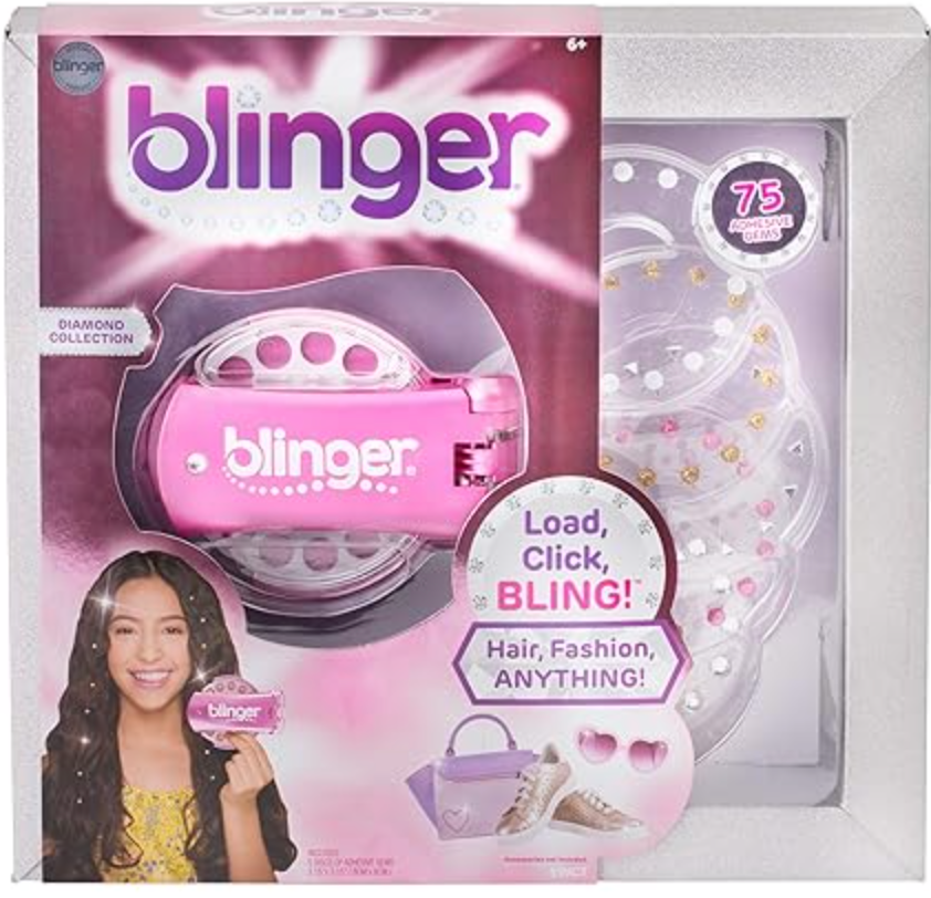 blinger Glimmer Refill Pack | 5 Discs - 75 Precision-Cut Crystals |  Bedazzling Hair Gems | Hair-Safe Adhesive – Bling In Brush Out | Works with