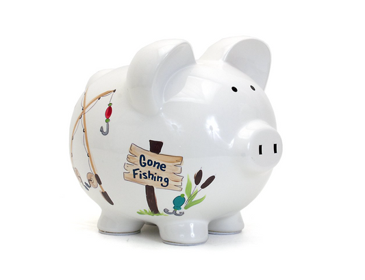 Gone Fishing Piggy Bank