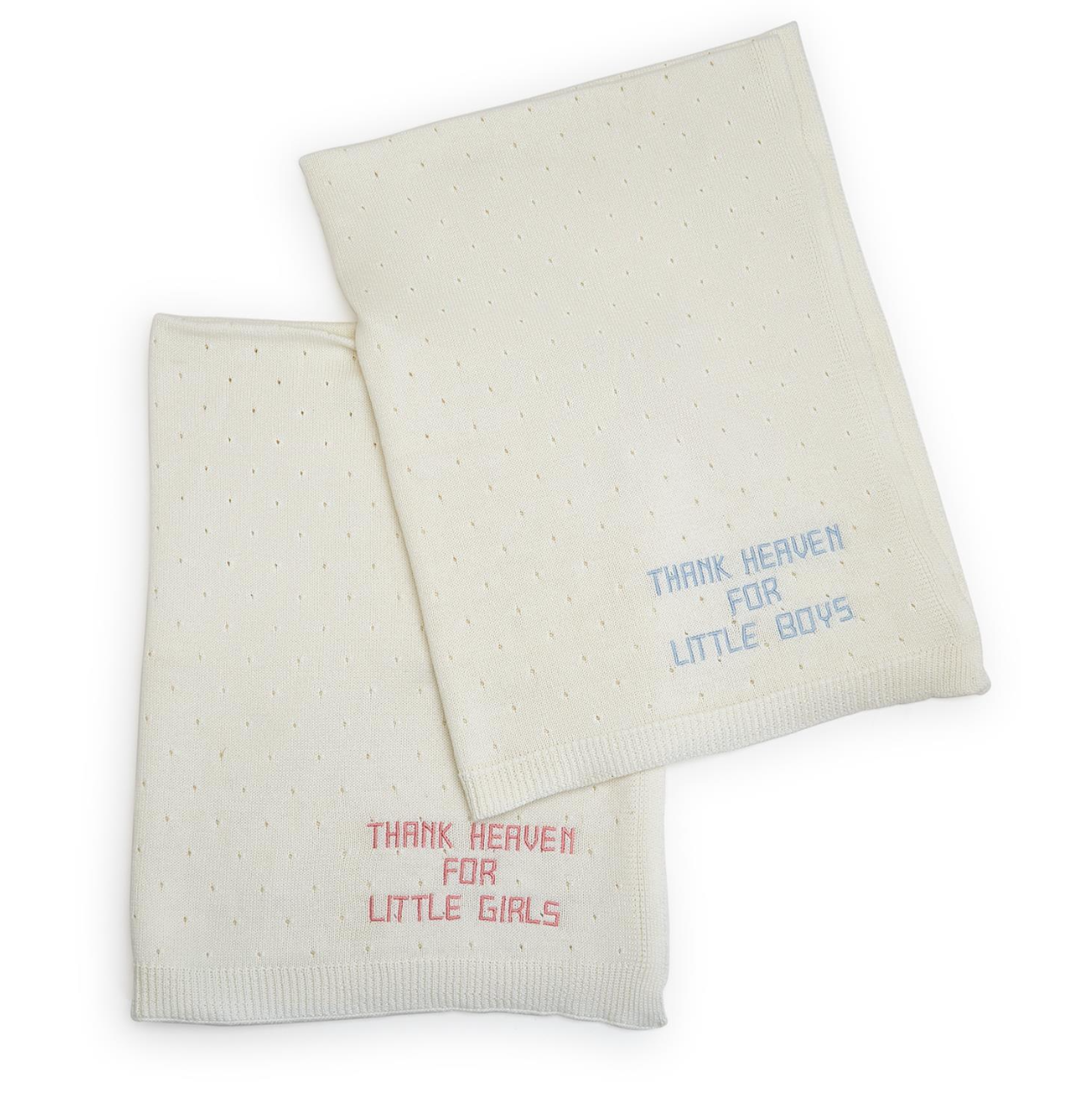 Thank Heaven For Little Boys Embroidered Blanket